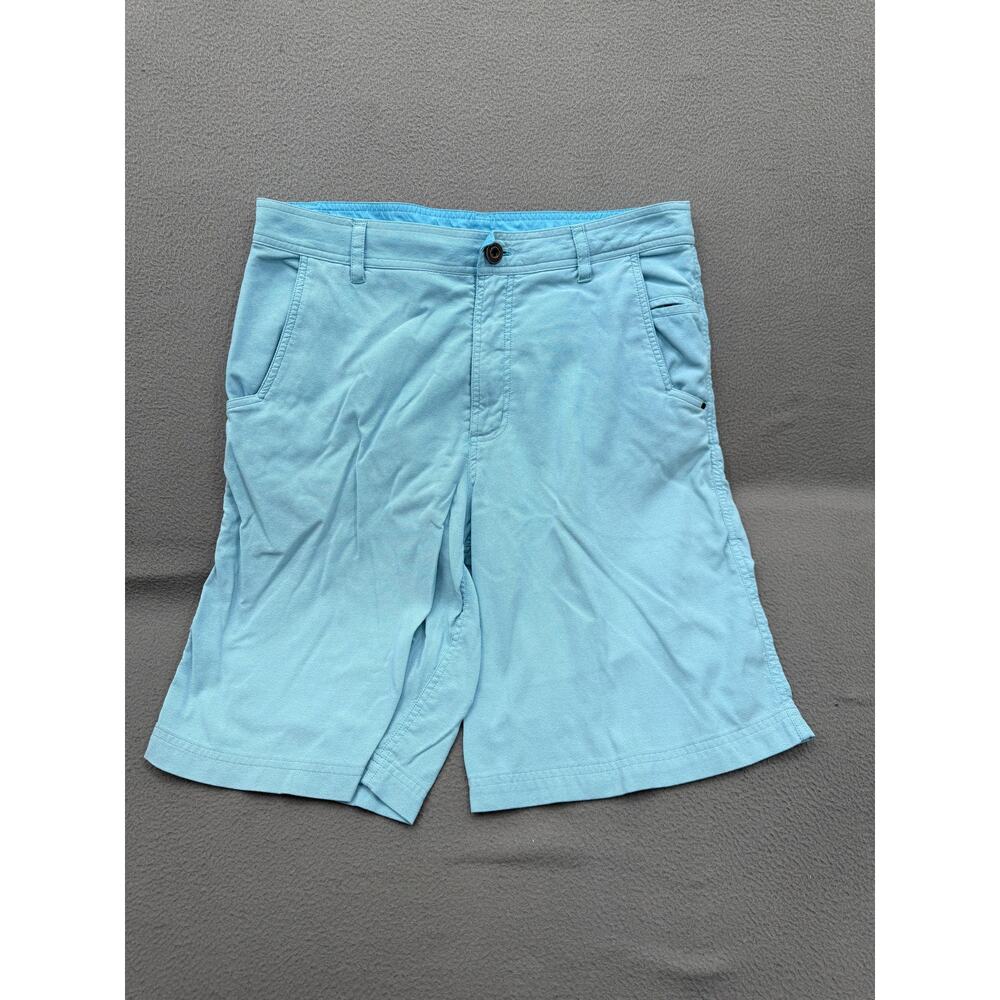 Lululemon Shorts Mens 32 Blue Chino 10‎ Inseam Casual Golf Logo Pockets Summer